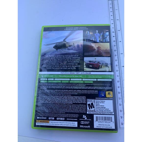 Grand Theft Auto V GTA 5 (Microsoft Xbox 360, 2013) w/ map Tested Both Discs - Picture 2 of 4